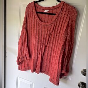 Orange/red cropped sweater